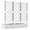 Garden Planter Set 3 pcs White 120 x 40 x 125.5 cm Plastic