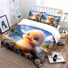 3Pcs Adorable Animal In Daisy Field Duvet Cover Set With 3D Printing Design Soft Polyester Bedding Set All-Season Comfort