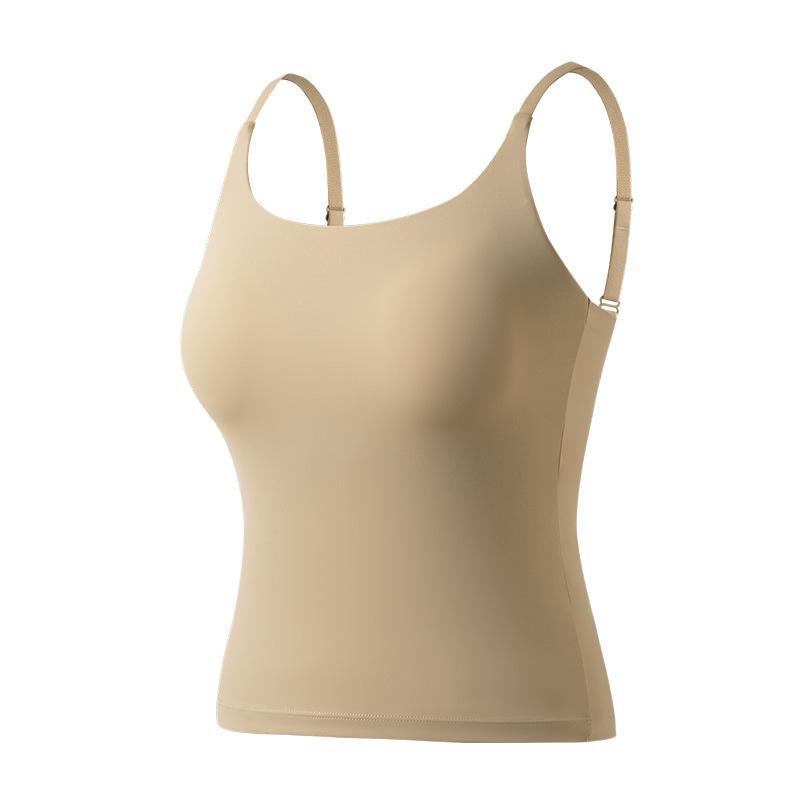 Popular seamless beauty back sling vest women's inner with chest pad summer thin one-piece no-wear bra