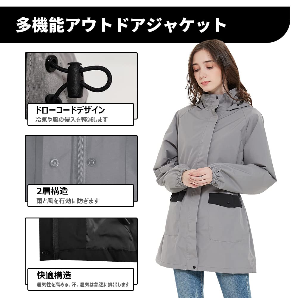 Mountain Parka Raincoat Rainwear Golf Rainwear Waterproof Windbreaker Lightweight Poncho Commuting To School or Fishing [Aoki Outdoor] Women's