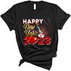 Happy New Year 2023 Cool Nurse Hello 2023 Nurse Life Nursing Fireworks Lover Gifts Unisex T-Shirt