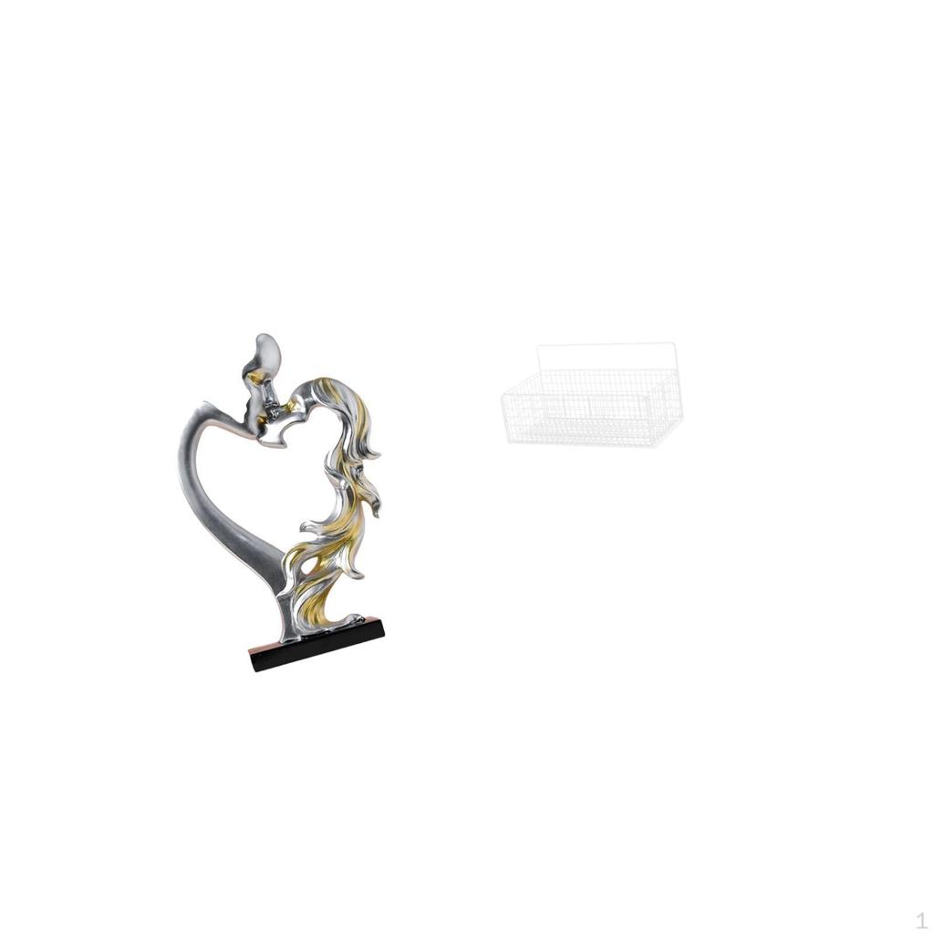 Romantic Couple Figurine Statue Ornament for Bedroom Wedding Bookshelf Cabinet Home Decoration with