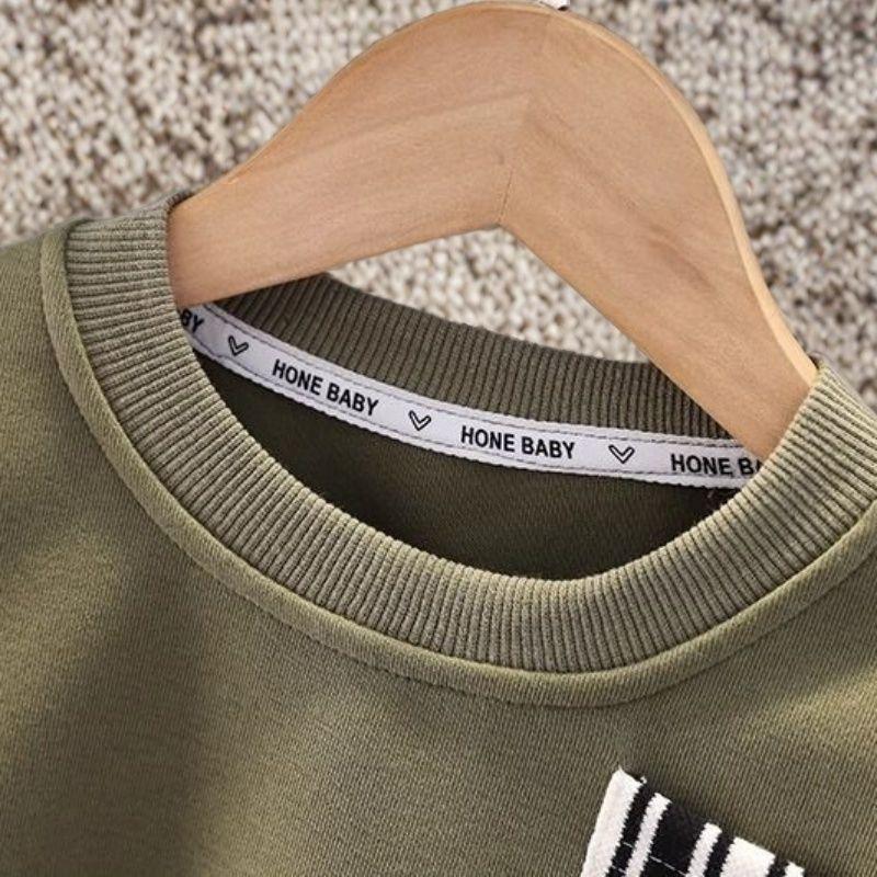 Boys Striped Crewneck Sweatshirt Autumn Spring Casual Top For Toddler And Kids Stylish Base Layer Shirt