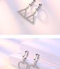 Silver-Plated Triangle Star Earrings with Micro-Paved Zirconia - Cute Women’s Ear Cuffs and Clips Jewelry