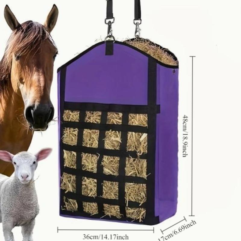 New Large Capacity Hay Bag for Horses Portable Slow Feed Hay Bag Wear-Resistant Hanging Feeding Bag Grass Storage Bag