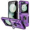 For Samsung Galaxy Z Flip6 5G Case Military Grade Ring Kickstand PC+TPU Phone Cover