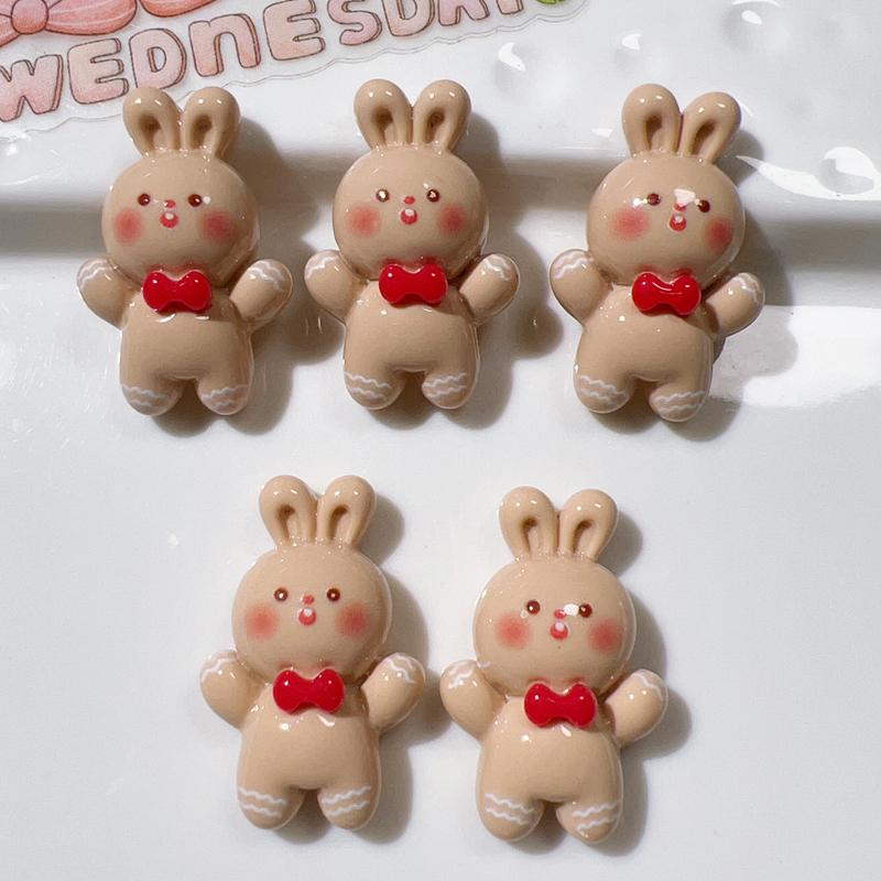 10 Pcs Cute Cartoon Christmas Deer Cookie Man Snowman Resin Scrapbook Diy Jewelry Wedding Children Gift Hairpin Accessories A57