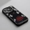 Red Spider Lily Japan Art Fashion Design Phone Case For iPhone 16 15 14 13 12 11 Plus Pro Max Lambskin Silicone Cover Black