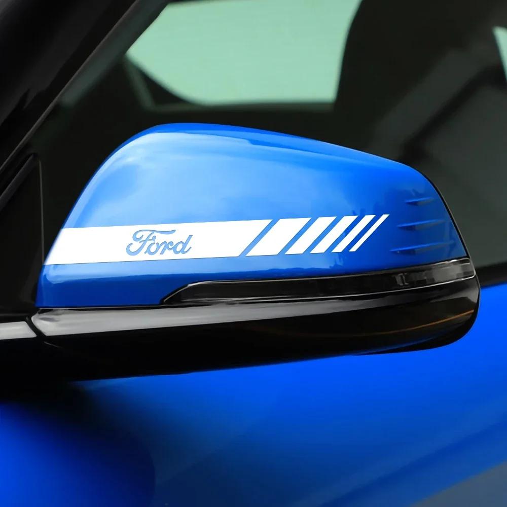 Car Sticker 2025 Hot 2PCS Vinyl Car Rearview Mirror Sticker Auto Side Body Stripe Decal Decoration For Ford Ranger Focus Kuga Mu