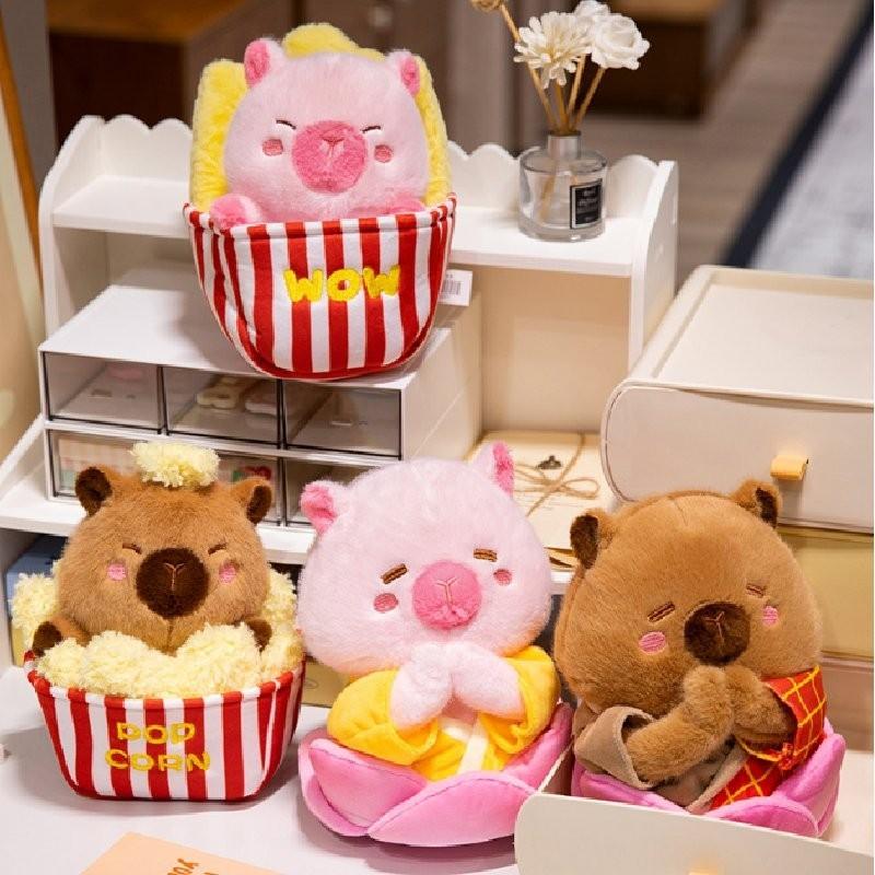 Joyful Capybara Plush Toy Ultra Soft Cuddly Animal For Couples And Snack Lovers In Adorable Designs