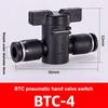 BUC Series Pneumatic Manual Valve Leak Proof Sealing Quick Connect Fitting for Industrial Air Line Plumbing System