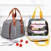 Stylish Oxford Cloth Thermal Lunch Bag - Trapezoidal, Large Capacity, Foldable, Handheld Bento Bag for Students.