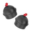 2pcs No Slip Cue Tip Chalk Billiard Pool Cue Chalk Holder with Cord for Snooker Pool (Black)