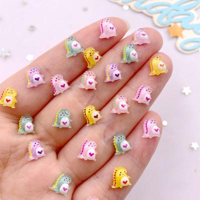 100 sztuk Mieszane Żywica Kolorowy Brokat Miłość Mini Dinozaur Nails Art Flatback Rhinestone DIY Biżuteria Dekoracja Scrapbook Figurka Rzemiosło