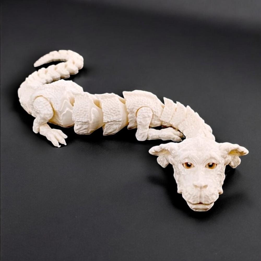 3D Printed Chinese Dragon Toy Unique Dog Head Dragon Ornament  For Home Decor Gift