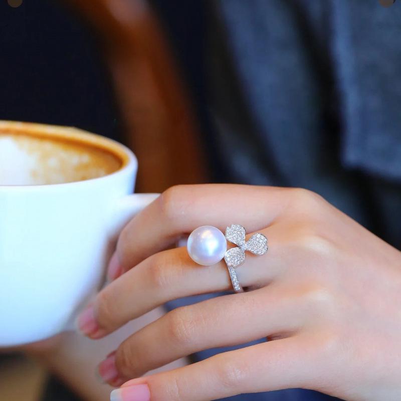 Elegant Pearl Earring & Ring Set: Versatile, Luxurious, and Stylish Adjustable Openable