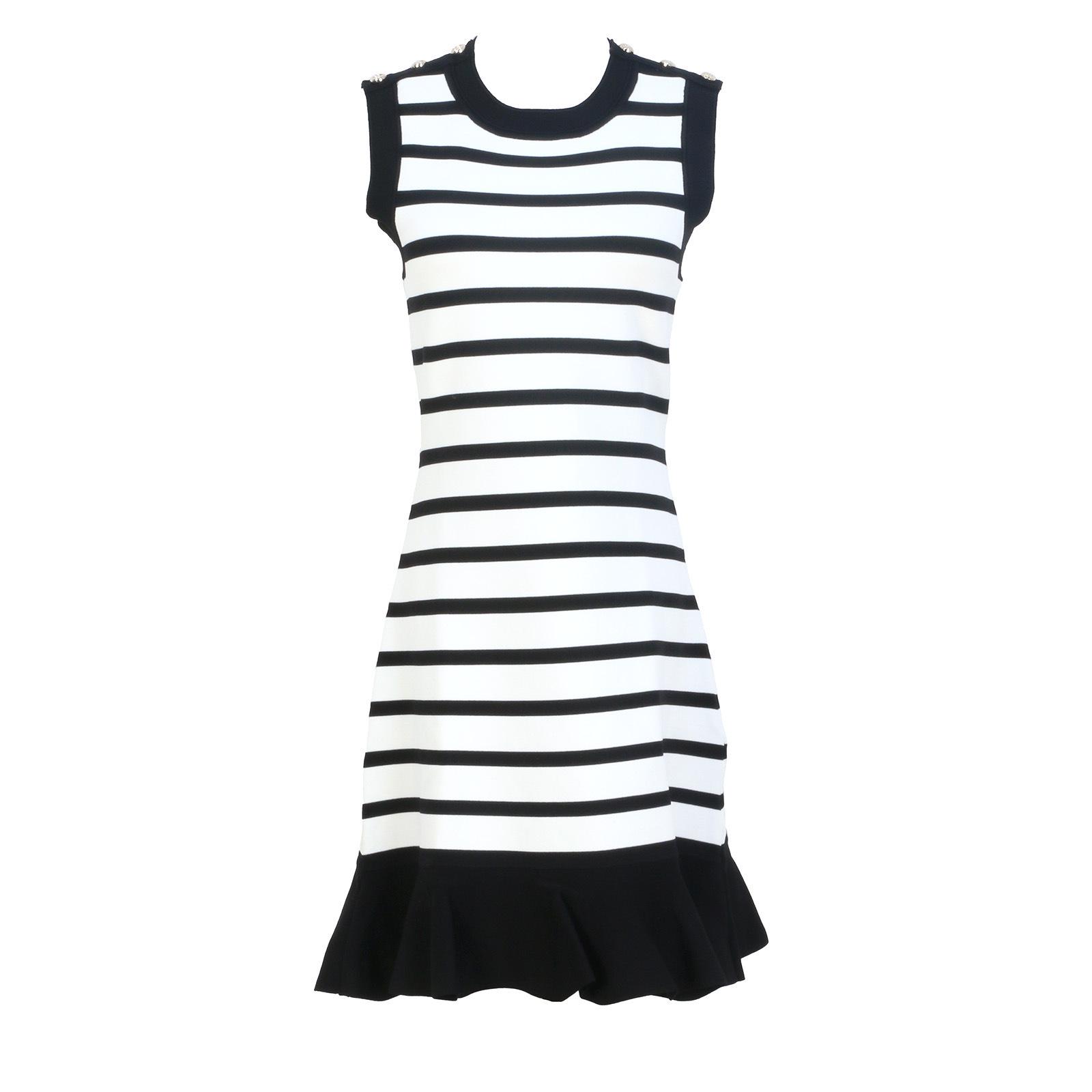 

SD Family 2025 Black Striped Sleeveless Round Neck Fishtail Dress Large