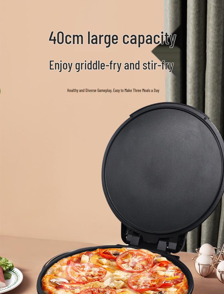40CM Large Electric Griddle: Double-Sided Non-Stick Crepe & Pancake Pan for Home or Commercial Use