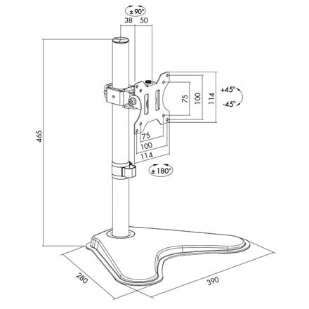 Logilink | Monitor Desk Mount | BP0044 | 13-32 " | Maximum Weight 8 kg | Black
