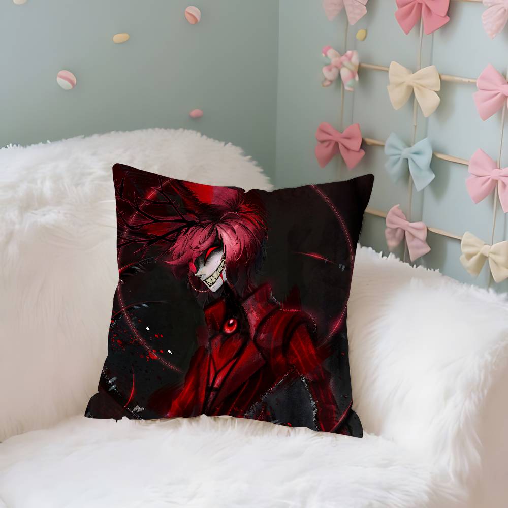 Classic H-Hazbin Hotels Cartoon Colorful Case Plush Fabric Soft Pillowcase Double Sided Print Cushion Cover Household Gifts