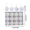 A Box Of 12 White Ins Style Lace Glitter Foam 8cm Christmas Ball Decoration Pendant Christmas Atmosphere Pendant Gift Box