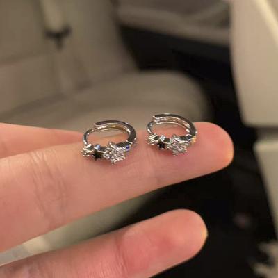 Retro Zirkon Pentagramm Ohrbügel Trend Einfacher Stern Creolen