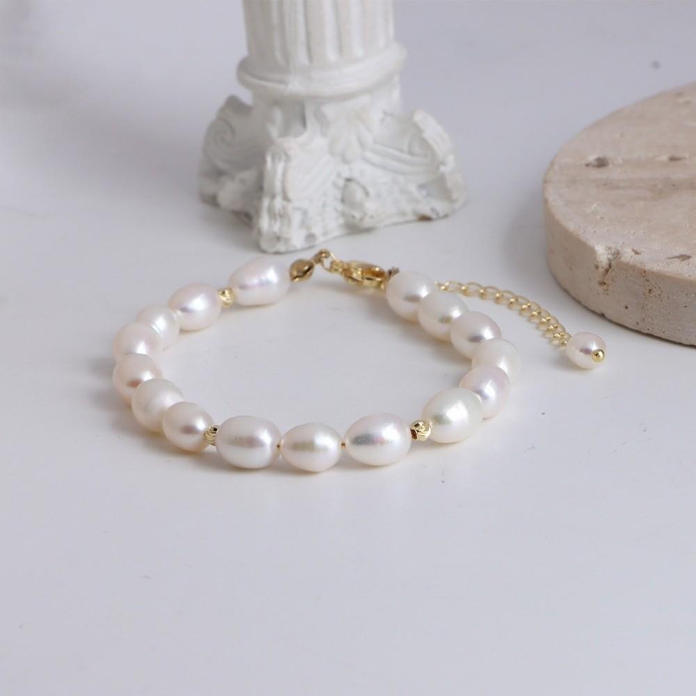 Baroque Pearls Freshwater Pearl Bracelets Adjustable Chain Beaded Strand Bracelets Women