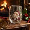 Decorative Party Drinkware Christmas Cocktails Glass, Santa Snowman Reindeer Tree Design Tumbler, 300ml Lead-free Wine Glasses Holiday for Cocktail