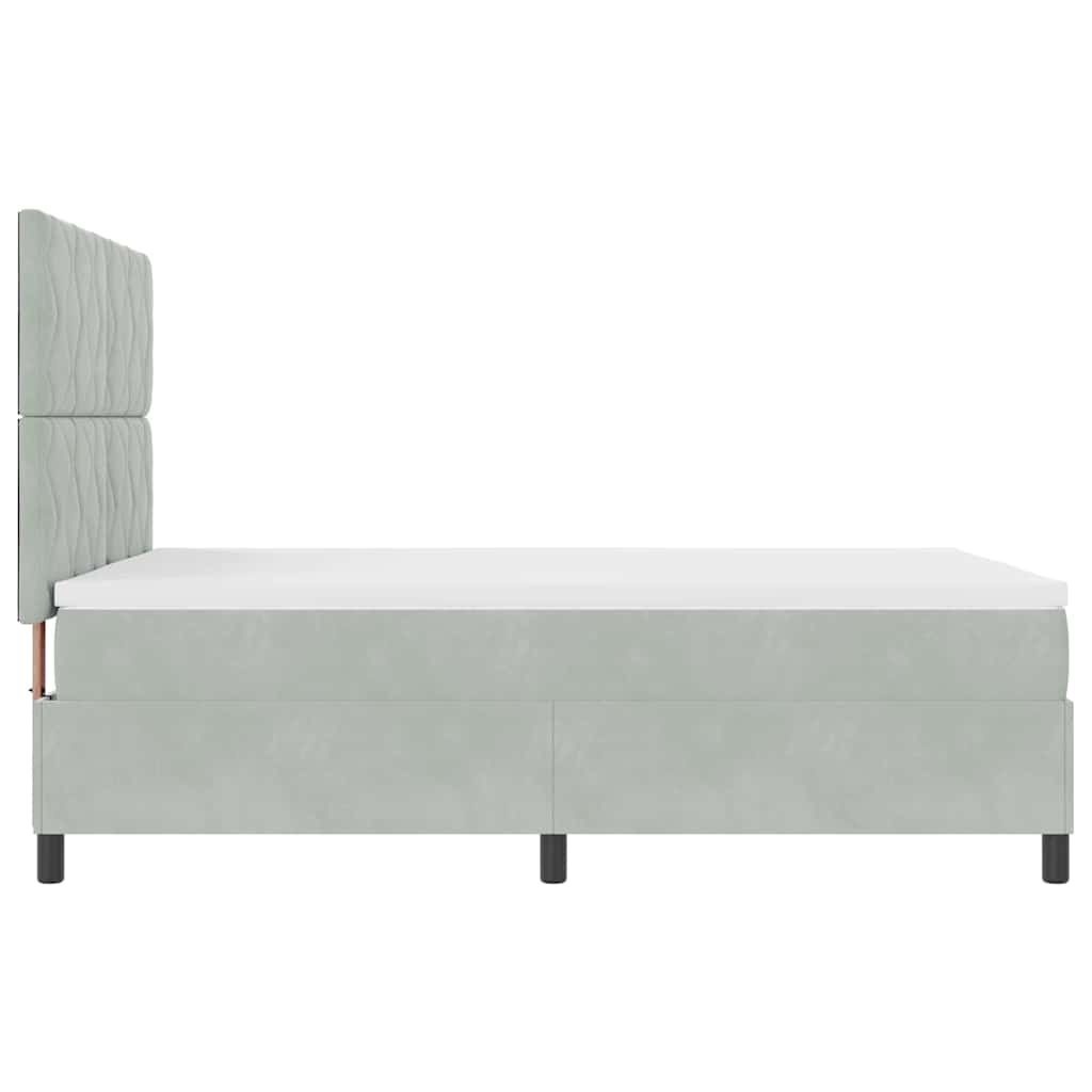 Box Spring Bed with Headboard Light Gray 160 X 200 Cm Velvet