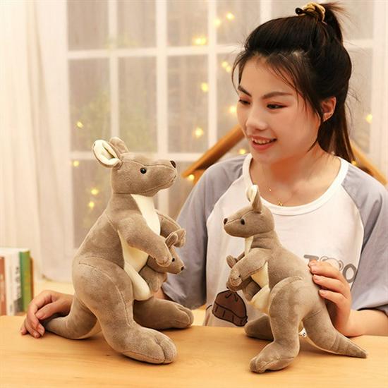 Adorable Kangaroo Plush Set: Mother and Baby Toy Figurines - Perfect Parent-Child Birthday Gift