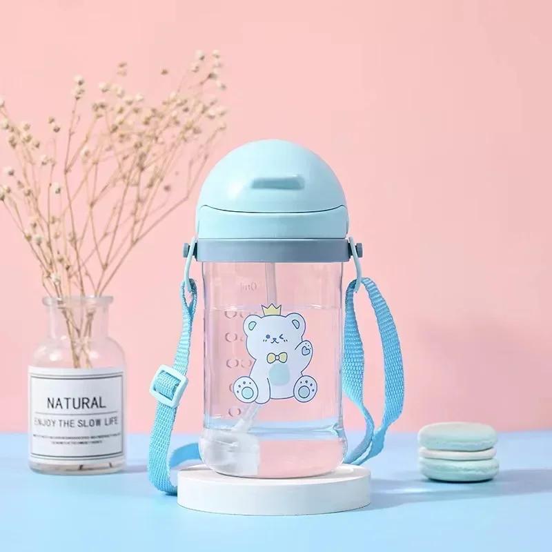 350ml Baby Bottles Drinking Cup Feeding Bottle with Straw Gravity Ball Wide-Caliber Kids Drinking Milk Water Dual-Use Bottle Hot