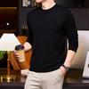 2025 Men's Lightweight Solid Color Round Neck Sweater, Long-Sleeved Knit for Spring/Autumn