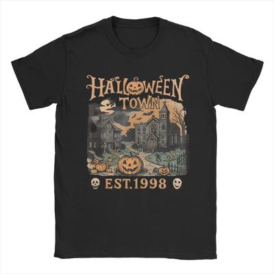 Men T-Shirts Halloween Creative Pure Cotton Tee Shirt Short Sleeve  T Shirt Round Neck Clothing Printed