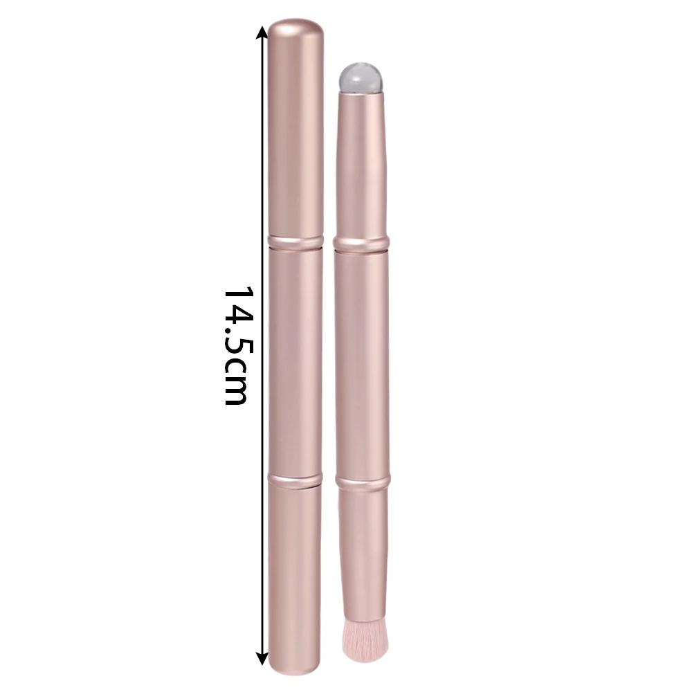 

Double Head Silicone Lip Brush Cover Angled Concealer Brush Professional Fingertips Soft Lipstick Round Head Makeup Brushes Tool