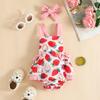 Baby Sleeveless Summer Sling Bodysuit with Bow Print