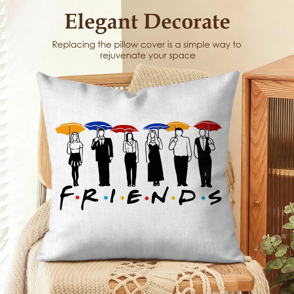 

TV Show FFriends Cushion Cover Natural Linen Organic Fabric DoubleSided Printing Sofa Home Decor Gift Pillow Case 30x30cm
