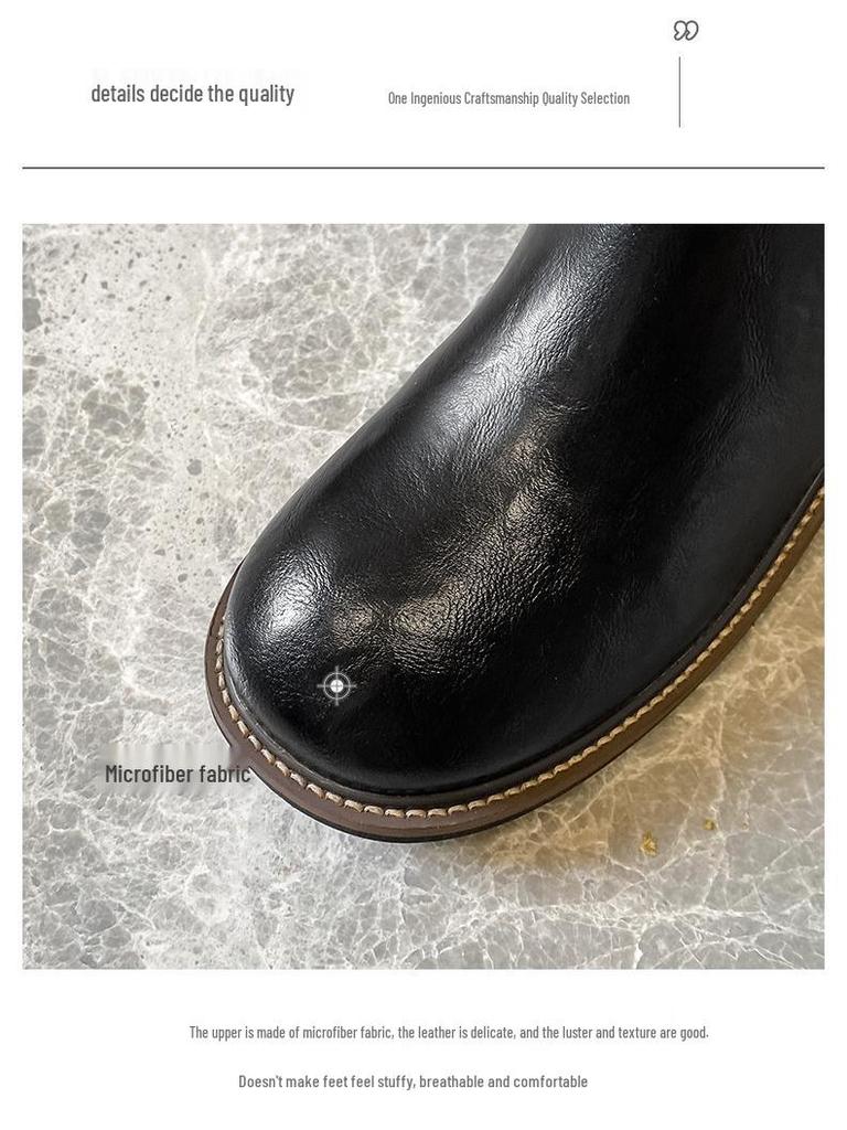 Maillard Retro Distressed Chunky Heel Ankle Boots, Women's Versatile Spring/Autumn Buckle Round Toe Thick Sole Knight Boots