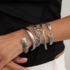 KunJoe 4 Styles Vintage Creative Lucky Fortune Fish Open Adjustable Bracelet Women HipHop Punk Silver Color Metal Bangle Jewelry