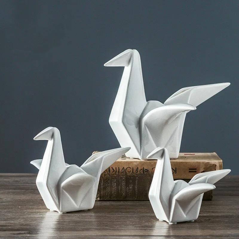 Creative Modern Home Ceramics Thousand Paper Cranes Origami Abstract Handicraft Furnishings Children's Room Decoration Accessori