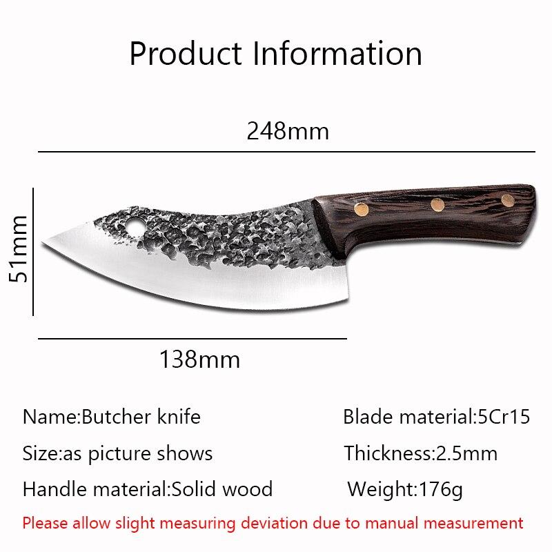 Kitchen Boning Knife Meat Cleaver Butcher Knife Wooden Handle Outdoor Camping Knives Hunting Tool