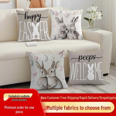 Nordic Holiday Rabbit Pillowcase - Short Plush Sofa & Bedroom Cushion Cover