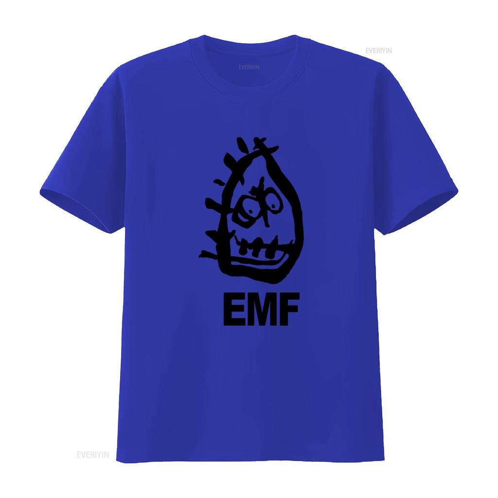 Rare EMF Alternative Rock Band Concert Tour Print T Shirt Vintage Washed Unisex Comfortable Streetwear Versatile