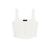 Spring and Summer New Women's Clothing Hidden Snap Button Simple Wide Shoulder Strap Knitting Vest Short Top 5536040