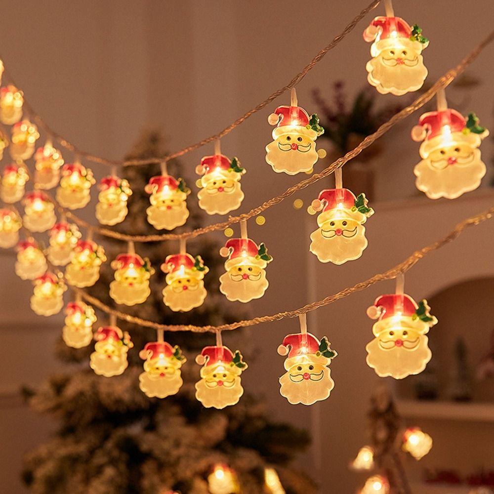 Santa Claus Snowman Christmas LED String Warm Light Garland Lights New Festival Lamp  Christma