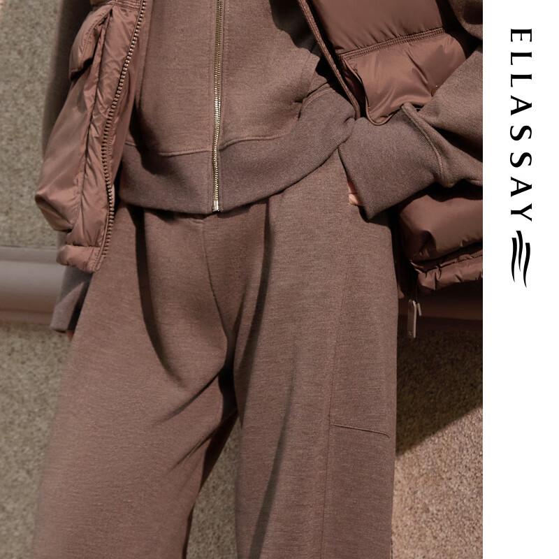 ELLASSAY Women's Wool Blend Draping Straight Leg Casual Pants