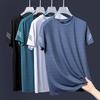 Zomer Mannen T-shirt Sport Casual Korte Mouw Mannen Sneldrogend IJszijde Ronde Hals Halve Mouw Los T-shirt Voor Mannen