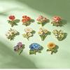 Elegant Botanical Enamel Flower Pins Assorted Plant Lapel Brooches Nature Badges For Womens  Jewelry Accessories