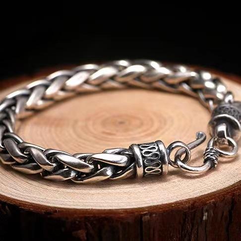 925 Silver Bracelet Vintage Bangles Chain High Quality For Women Men Fashion Jewelry Wedding Engagement Party