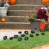 4Pcs/set Halloween Rose Flower Ground Pole Black Rose PVC Simulation Eyeball Flower DIY Garden Courtyard Halloween Decor Gifts