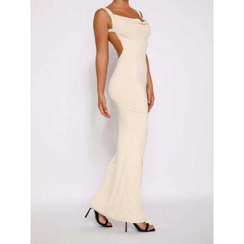 Summer New Women's Fashion Suspender Sexy Low Cut Slim Hip Dress